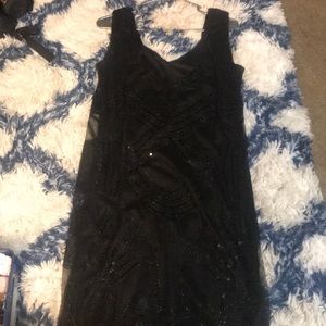 Black flapper girl dress